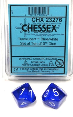 Other Chessex Translucent Blue/White 10ct D10 Set (23276)