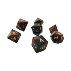 Other Mahogany Obisdian Semi-Precious Gemstone 7ct Polyhedral Dice Set